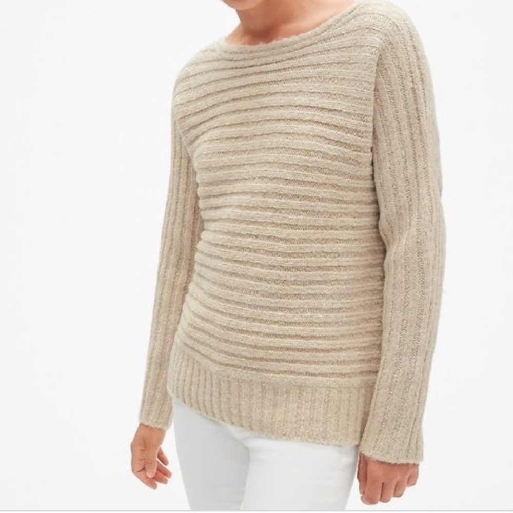 Gap Horizontal Boatneck Wool Blend Sweater